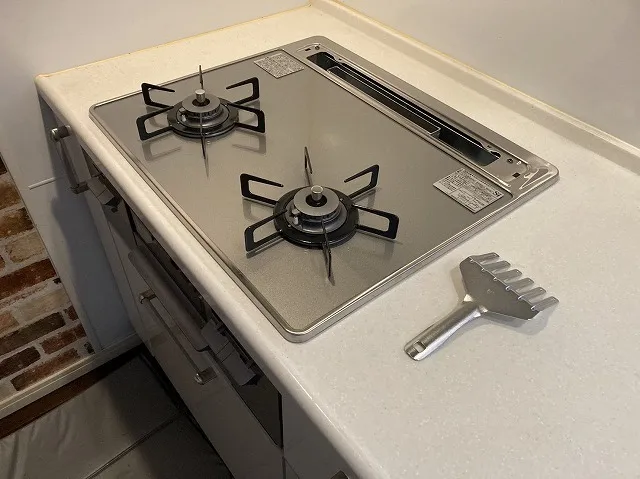 ガス2口ビルトインコンロのガラストップ掃除方法