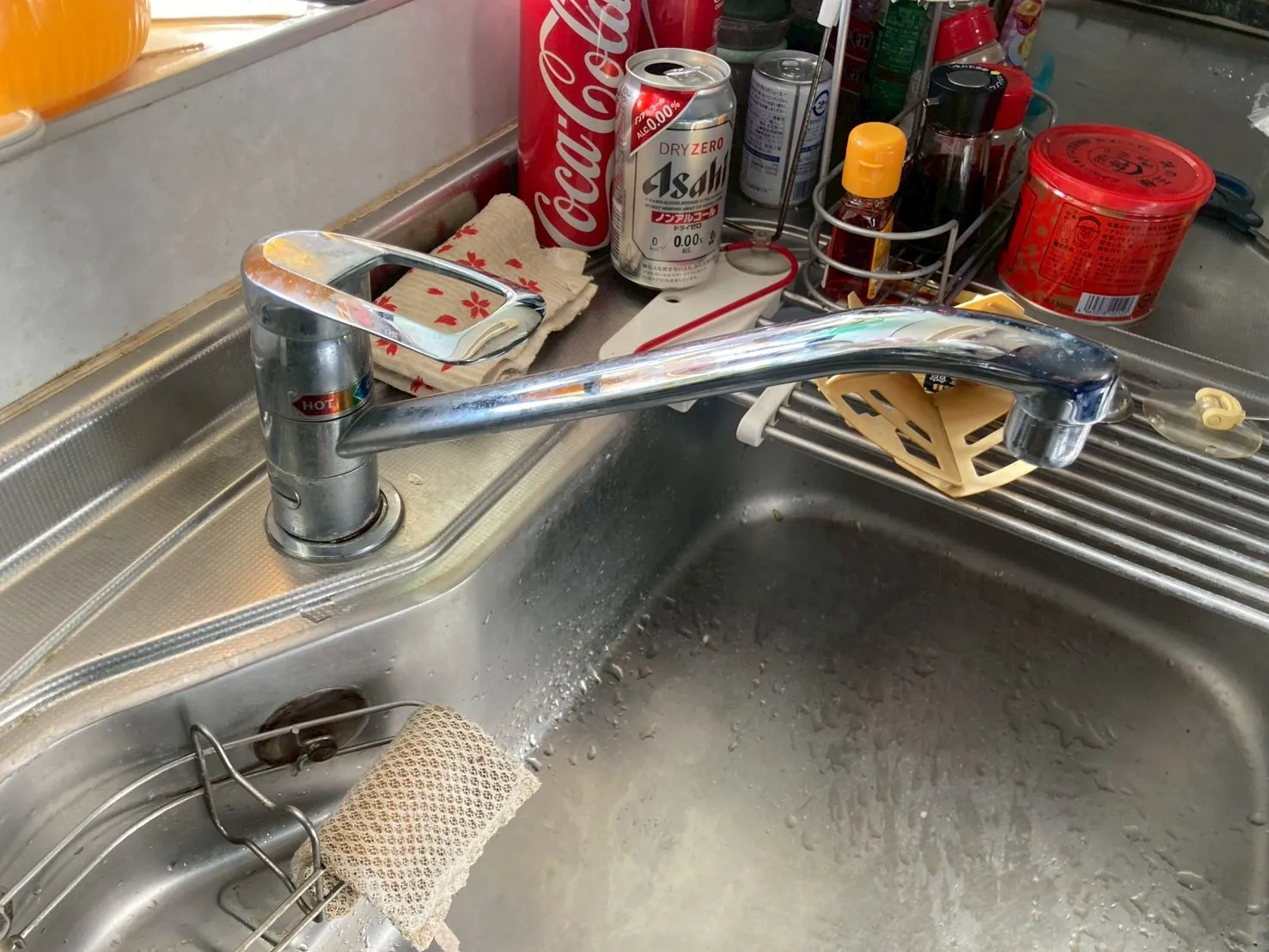 リクシル（イナックス）、SF-WM420SYX(JW)、エコハンドル、吐水泡沫、クロマーレＳ、ワンホールタイプ、シングルレバー混合水栓、キッチン用水栓交換工事ー埼玉県さいたま市岩槻区馬込