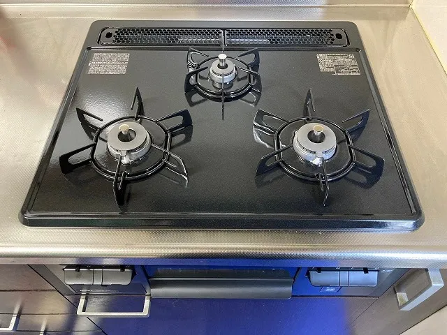 ガスビルトインコンロのメタルトップ掃除法