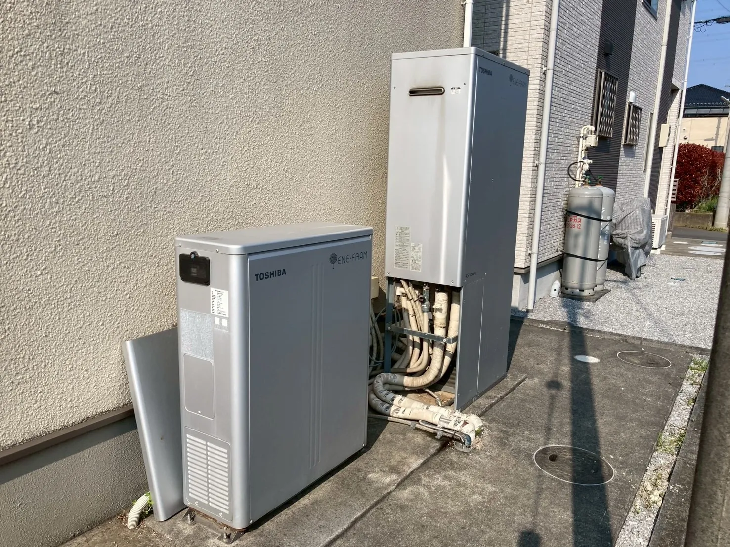 東芝、FCD-202-DR→ノーリツ、GTH-C2471AW3H BL、24号、エコジョーズ、フルオート、据置台付き、ガス温水暖房付ふろ給湯器交換工事ー埼玉県北葛飾郡杉戸町杉戸